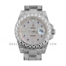 Submariner 116659 Full Diamond Paved Dial with Blue Diamonds in Steel Submariner 116659 Full Diamond Paved Dial with Blue Diamonds in Steel