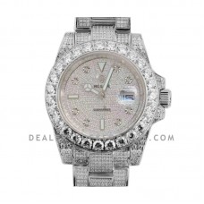 Submariner 116659 Full Diamond Paved Dial with Diamond Markers in Steel Submariner 116659 Full Diamond Paved Dial with Diamond Markers in Steel