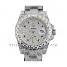 Submariner 116659 Full Diamond Paved Dial with Green Diamond in Steel Submariner 116659 Full Diamond Paved Dial with Green Diamond in Steel