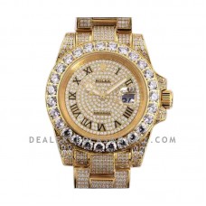 Submariner 116659 Full Diamond Paved Dial with Roman Markers in Yellow Gold Submariner 116659 Full Diamond Paved Dial with Roman Markers in Yellow Gold