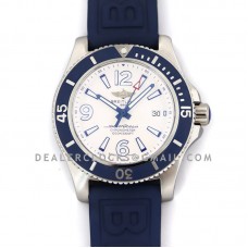 Superocean Automatic 44mm in White Dial on Blue Bezel on Rubber Strap Superocean Automatic 44mm in White Dial on Blue Bezel on Rubber Strap