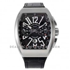 Vanguard V45 Chronograph Black Dial with White Marker in Steel on Leather Strap Vanguard V45 Chronograph Black Dial with White Marker in Steel on Leather Strap