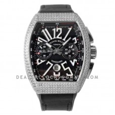 Vanguard V45 Chronograph Black Dial with White Marker in Steel with Diamond Bezel Vanguard V45 Chronograph Black Dial with White Marker in Steel with Diamond Bezel