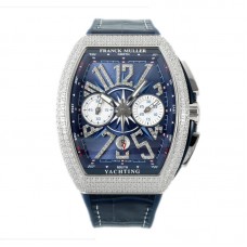 Vanguard V45 Chronograph Diamond/Blue Dial with Diamond Marker and Diamond Bezel in Steel on Leather Strap Vanguard V45 Chronograph Diamond/Blue Dial with Diamond Marker and Diamond Bezel in Steel on Leather Strap