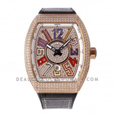 Vanguard V45 Diamond Paved Dial with Colourful Marker and Diamond Bezel in Rose Gold Vanguard V45 Diamond Paved Dial with Colourful Marker and Diamond Bezel in Rose Gold