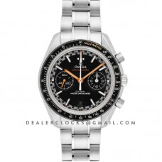 Racing Omega Co-Axial Master Chronometer Black Dial with Orange Hands in Steel Racing Omega Co-Axial Master Chronometer Black Dial with Orange Hands in Steel