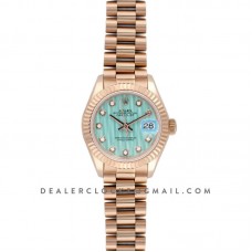 Ladies Datejust 279175 Tiffany Dial with Diamonds Markers in Rose Gold Ladies Datejust 279175 Tiffany Dial with Diamonds Markers in Rose Gold