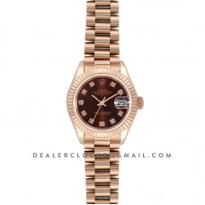 Ladies Datejust 279175 Chocolate Dial with Diamond Markers in Rose Gold Ladies Datejust 279175 Chocolate Dial with Diamond Markers in Rose Gold
