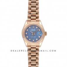 Ladies Datejust 279175 Blue Dial with Diamonds Markers in Rose Gold Ladies Datejust 279175 Blue Dial with Diamonds Markers in Rose Gold