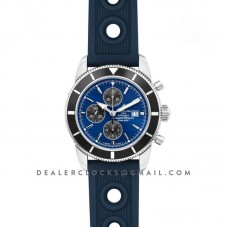 Superocean Heritage II Chronograph 46 Blue Dial in Steel on Rubber Strap Superocean Heritage II Chronograph 46 Blue Dial in Steel on Rubber Strap