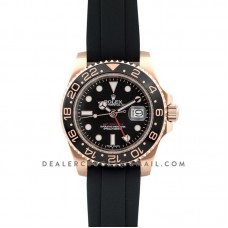 GMT Master II in Rose Gold on Rubber Strap GMT Master II in Rose Gold on Rubber Strap