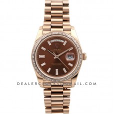 Day-Date 40 Everose Gold Diamond Bezel 228235 Chocolate Dial Day-Date 40 Everose Gold Diamond Bezel 228235 Chocolate Dial