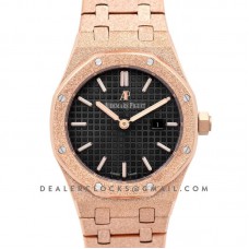 Lady Royal Oak 67650OR Black Dial in Frosted Rose Gold Lady Royal Oak 67650OR Black Dial in Frosted Rose Gold