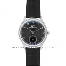 Portuguese Hand Wound Eight Days IW510202 Black Dial in Steel Portuguese Hand Wound Eight Days IW510202 Black Dial in Steel