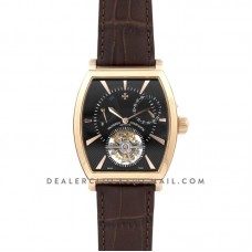 Malte Tourbillion Black Dial in Rose Gold on Brown Leather Strap Malte Tourbillion Black Dial in Rose Gold on Brown Leather Strap