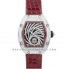 RM 051-02 Tourbillon Diamond Twister in White Gold on Red Strap RM 051-02 Tourbillon Diamond Twister in White Gold on Red Strap
