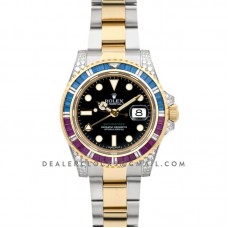 GMT Master II 116758 Pepsi Black Dial in Yellow Gold/Steel with Paved Diamond Bezel GMT Master II 116758 Pepsi Black Dial in Yellow Gold/Steel with Paved Diamond Bezel