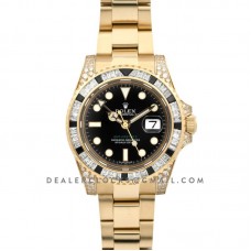 GMT Master II 116758 in Black Dial in Yellow Gold with Paved Diamond Bezel GMT Master II 116758 in Black Dial in Yellow Gold with Paved Diamond Bezel