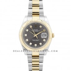 Datejust II 116333 Grey Dial in Yellow Gold/Steel with Diamond Markers on Oyster Bracelet Datejust II 116333 Grey Dial in Yellow Gold/Steel with Diamond Markers on Oyster Bracelet