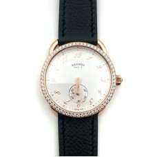 Arceau Petite Rose Gold with Diamond Bezel on Black Epsom Leather Strap Arceau Petite Rose Gold with Diamond Bezel on Black Epsom Leather Strap