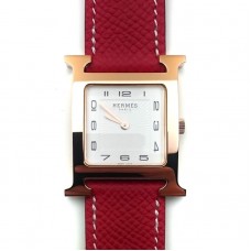 Heure H Rose Gold on Red Epsom Leather Strap Heure H Rose Gold on Red Epsom Leather Strap
