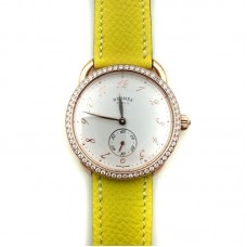 Arceau Petite Rose Gold with Diamond Bezel on Yellow Epsom Leather Strap Arceau Petite Rose Gold with Diamond Bezel on Yellow Epsom Leather Strap