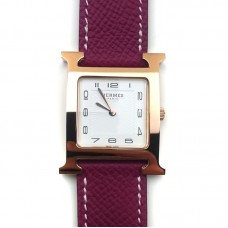 Heure H Rose Gold on Violet Epsom Leather Strap Heure H Rose Gold on Violet Epsom Leather Strap