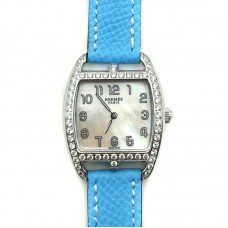 Cape Cod Tonneau Steel with Diamond Bezel on Light Blue Epsom Leather Strap Cape Cod Tonneau Steel with Diamond Bezel on Light Blue Epsom Leather Strap