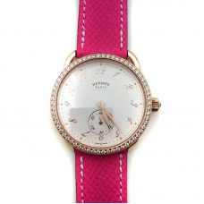 Arceau Petite Rose Gold with Diamond Bezel on Pink Epsom Leather Strap Arceau Petite Rose Gold with Diamond Bezel on Pink Epsom Leather Strap