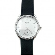 Arceau Petite Steel with Diamond Bezel on Black Epsom Leather Strap Arceau Petite Steel with Diamond Bezel on Black Epsom Leather Strap
