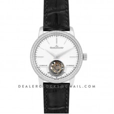 Master Grande Tradition Tourbillon Cylindrique with Diamond Bezel in Steel on Black Leather Strap Master Grande Tradition Tourbillon Cylindrique with Diamond Bezel in Steel on Black Leather Strap