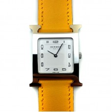 Heure H Steel on Yellow Fjord Leather Strap Heure H Steel on Yellow Fjord Leather Strap