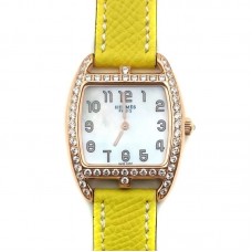 Cape Cod Tonneau Rose Gold with Diamond Bezel on Yellow Epsom Leather Strap Cape Cod Tonneau Rose Gold with Diamond Bezel on Yellow Epsom Leather Strap