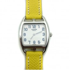 Cape Cod Tonneau Steel on Yellow Epsom Leather Strap Cape Cod Tonneau Steel on Yellow Epsom Leather Strap
