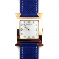 Heure H Rose Gold on Blue Epsom Leather Strap Heure H Rose Gold on Blue Epsom Leather Strap