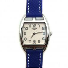 Cape Cod Tonneau Steel on Blue Epsom Leather Strap Cape Cod Tonneau Steel on Blue Epsom Leather Strap