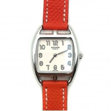Cape Cod Tonneau Steel on Orange Epsom Leather Strap Cape Cod Tonneau Steel on Orange Epsom Leather Strap