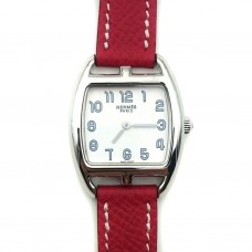 Cape Cod Tonneau Steel on Red Epsom Leather Strap Cape Cod Tonneau Steel on Red Epsom Leather Strap