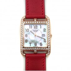 Cape Cod GM Quartz Rose Gold with Diamond Bezel on Red Fjord Leather Strap Cape Cod GM Quartz Rose Gold with Diamond Bezel on Red Fjord Leather Strap