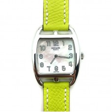 Cape Cod Tonneau Steel on Green Epsom Leather Strap Cape Cod Tonneau Steel on Green Epsom Leather Strap