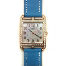 Cape Cod GM Quartz Rose Gold with Diamond Bezel on Light Blue Fjord Leather Strap Cape Cod GM Quartz Rose Gold with Diamond Bezel on Light Blue Fjord Leather Strap