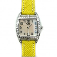 Cape Cod Tonneau Steel with Diamond Bezel on Yellow Epsom Leather Strap Cape Cod Tonneau Steel with Diamond Bezel on Yellow Epsom Leather Strap