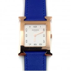 Heure H Rose Gold on Blue Fjord Leather Strap Heure H Rose Gold on Blue Fjord Leather Strap