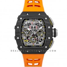 RM 011 Automatic Flyback Chronograph Carbon on Orange Rubber Strap RM 011 Automatic Flyback Chronograph Carbon on Orange Rubber Strap