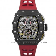 RM 011 Automatic Flyback Chronograph Carbon on Red Rubber Strap RM 011 Automatic Flyback Chronograph Carbon on Red Rubber Strap