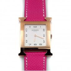 Heure H Rose Gold on Pink Epsom Leather Strap Heure H Rose Gold on Pink Epsom Leather Strap