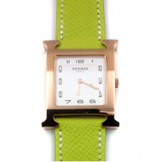 Heure H Rose Gold on Green Epsom Leather Strap Heure H Rose Gold on Green Epsom Leather Strap