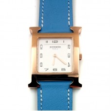 Heure H Rose Gold on Light Blue Fjord Leather Strap Heure H Rose Gold on Light Blue Fjord Leather Strap