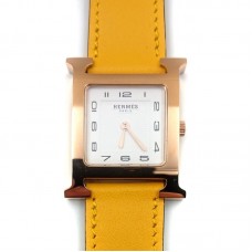Heure H Rose Gold on Yellow Fjord Leather Strap Heure H Rose Gold on Yellow Fjord Leather Strap